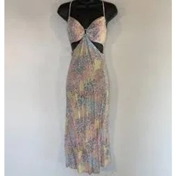 NWOT L*Space Multi-Print Cut-Out Maxi w/O-Ring Bust XL - Picture 2 of 7